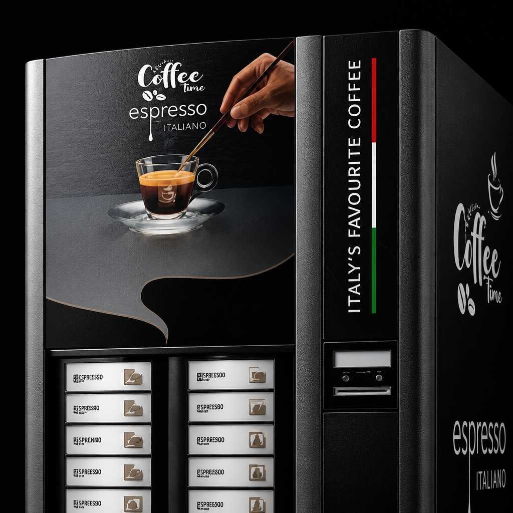 Винил визия за вендинг машина — Espresso Italiano черна